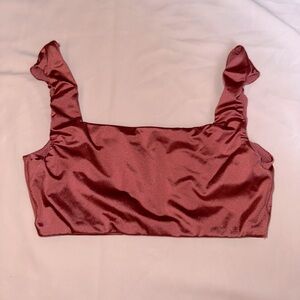 SKIMS Stretch Copper Satin Square Neck Bralette Size Xs